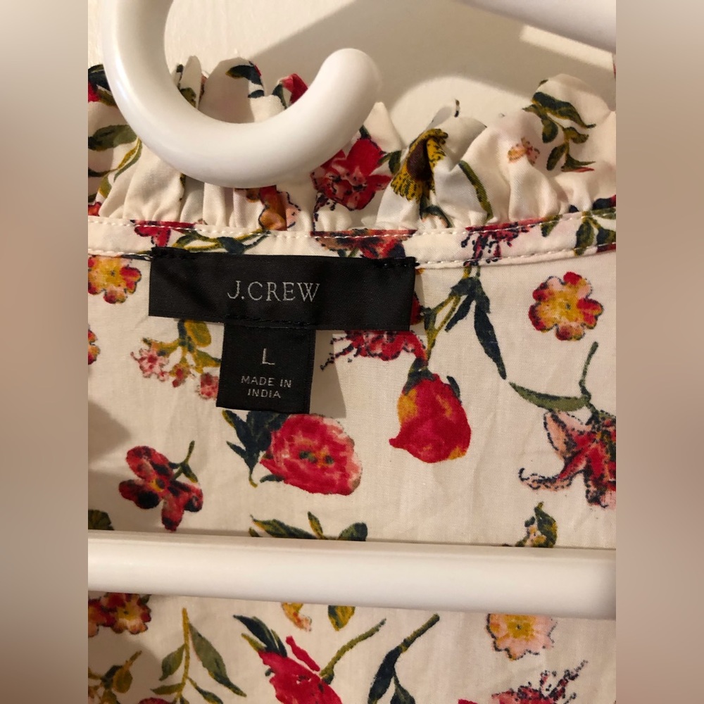 J. Crew floral cotton blouse. Never worn, but no tags. - Picture 2 of 2